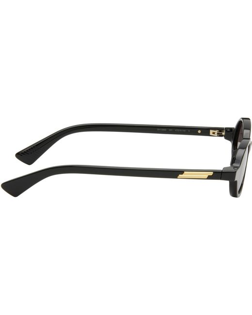 Bottega Veneta Black Classic Oval Sunglasses
