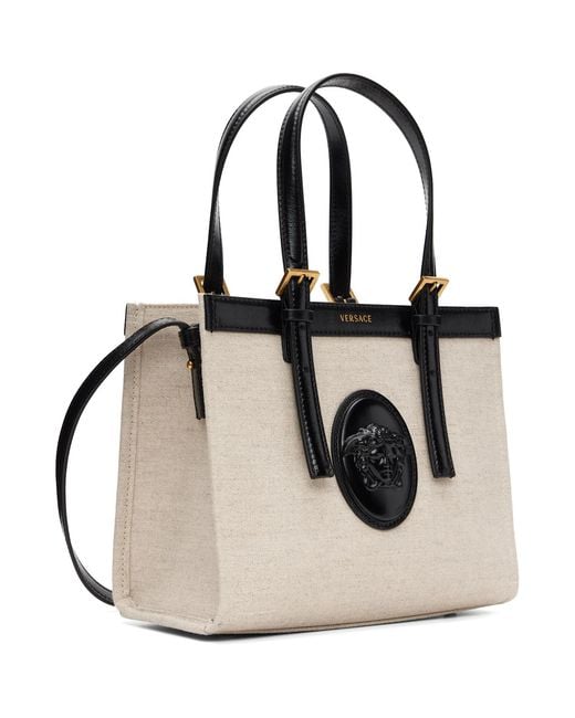 Versace Black Rivière Mini Canvas Tote