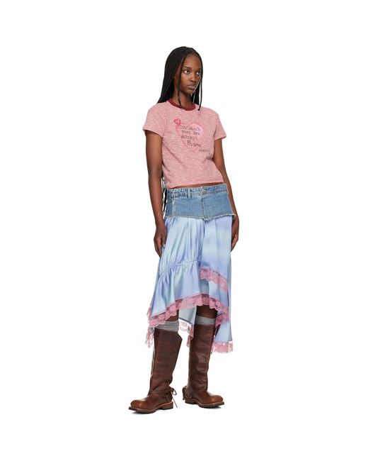 ANDERSSON BELL Multicolor Off- Heart Message Stripe T-Shirt