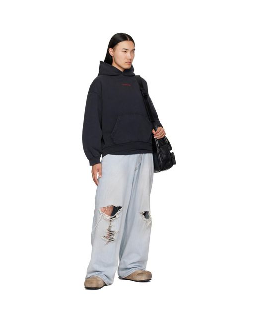 Balenciaga Black Faded Hoodie for men