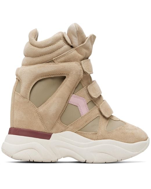 Isabel Marant Natural Balskee High-top Wedge Sneakers