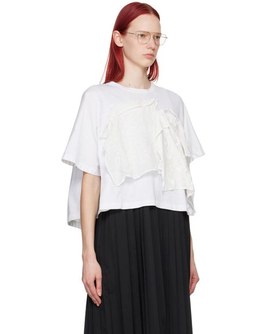 Tao Comme Des Garçons White Embroidered Top