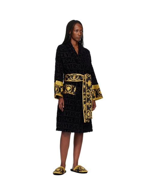 Versace Black 'I Heart Baroque' Bathrobe