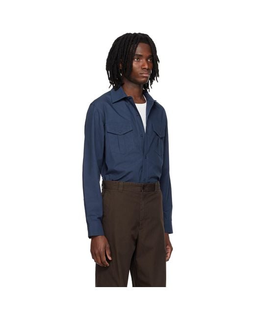 A.P.C. Blue Warren Shirt for men