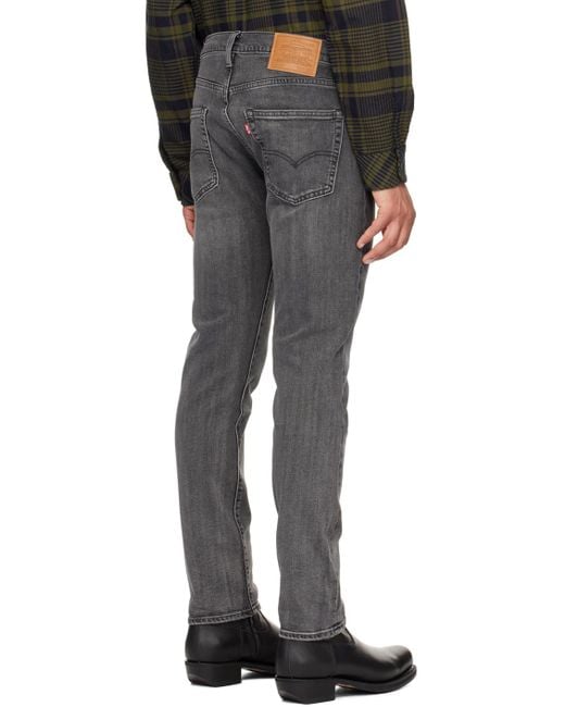 Levi's Black Gray 502 Taper Jeans for men