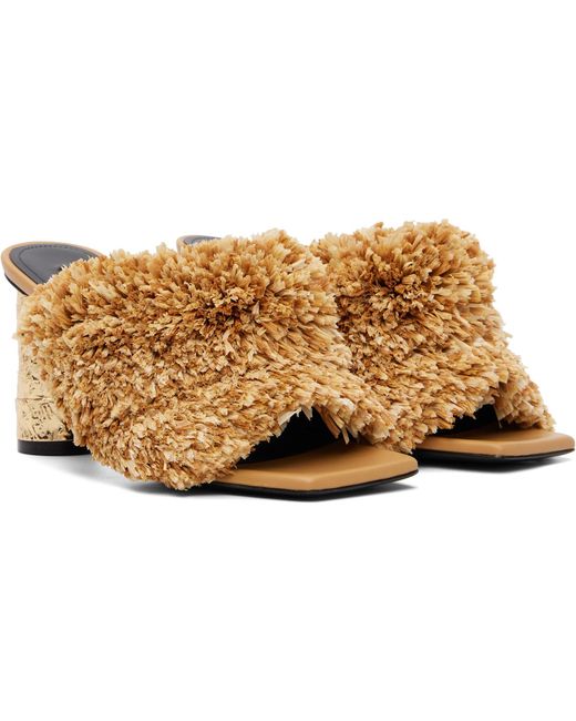 Givenchy Brown Tape Heeled Mule Sandals