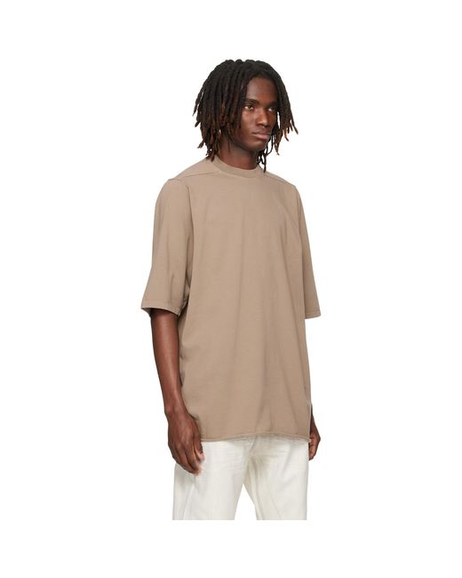Rick Owens Multicolor Taupe Temple Jumbo S/S T-Shirt for men