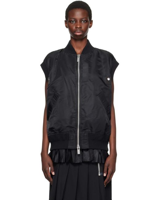 Sacai レイヤード ベスト Black