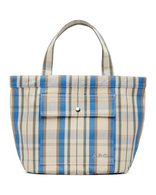 A.P.C. Blue Off- & Jade Tote for men