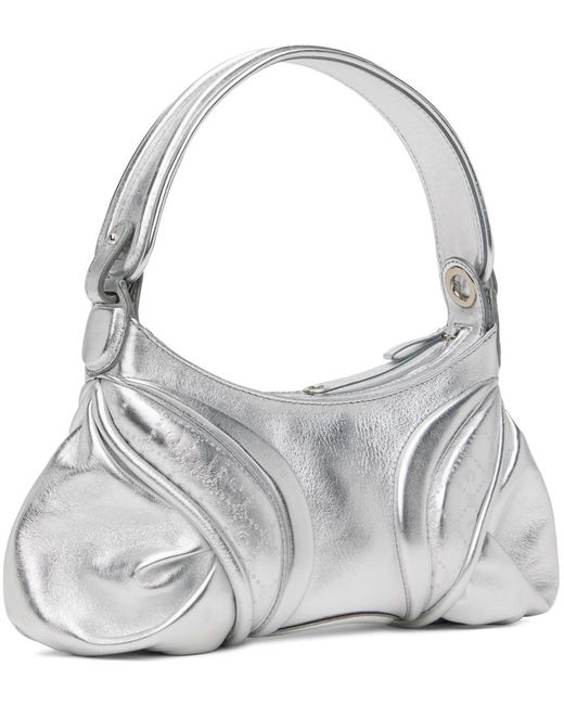 MARINE SERRE Gray Laminated Leather Futura Bag