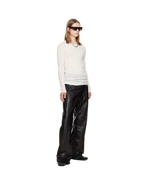 Rick Owens Black Tower Geth Leather Pants for men