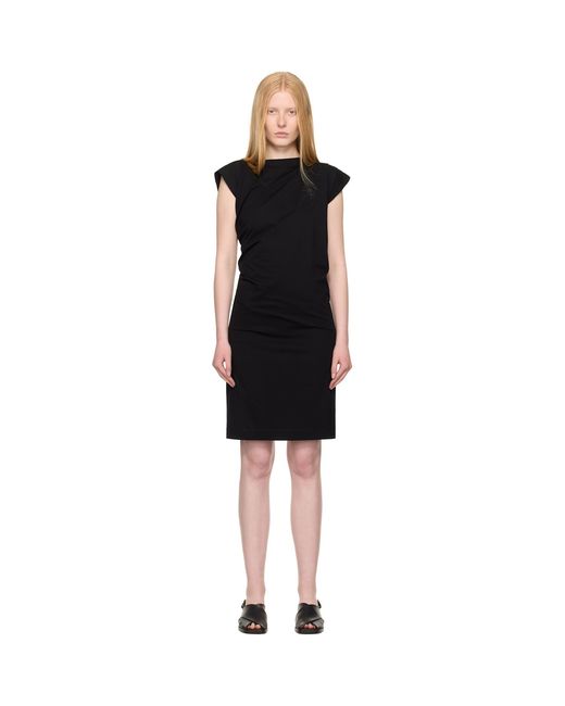 3.1 Phillip Lim Black Draped Short Sleeve T-Shirt Minidress