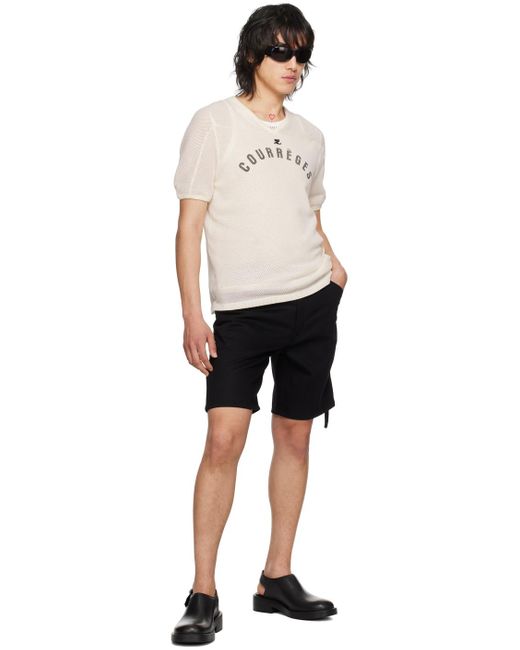 Courreges Black Off-white Baseball T-shirt for men