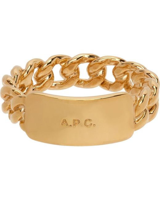 A.P.C. Metallic Darwin Ring for men