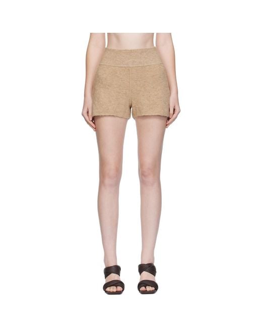 Rick Owens Natural Concordians Alpaca Knit Shorts
