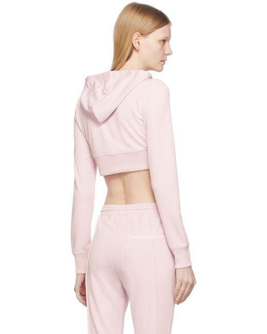 Courreges Pink Cropped Hoodie