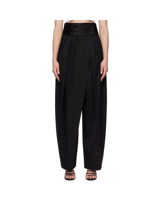 Alaïa Black Tux Round Wool Trousers