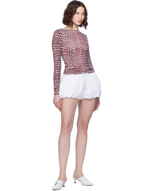 T-Shirt Amelia Blanc Et Bourgogne Miaou en coloris Red