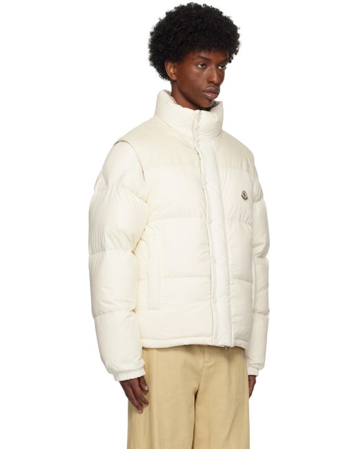 メンズ Moncler ホワイト& Verone リバーシブル ショート ダウンジャケット Natural