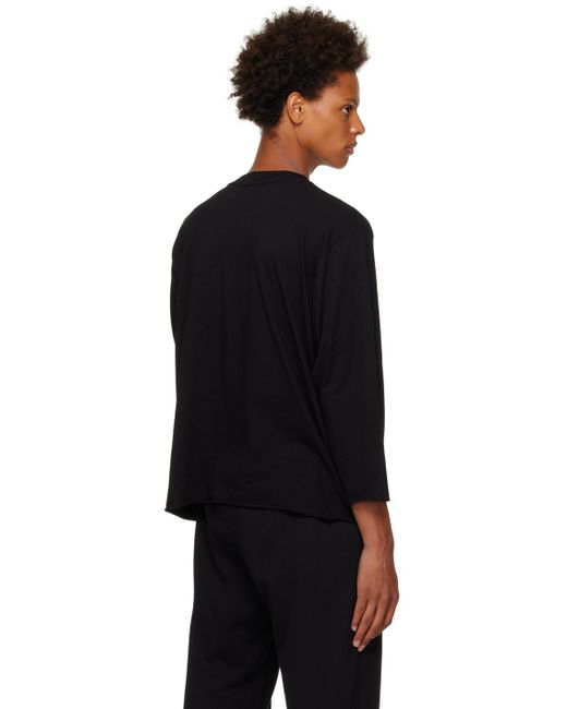 Les Tien Black Oversized Long Sleeve T-Shirt for men