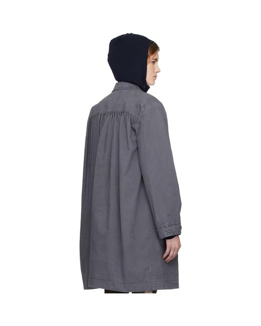 OPEN YY Blue Over Shirred Top Coat