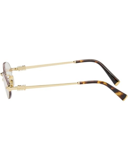 Miu Miu Black Rimless Oval Glasses