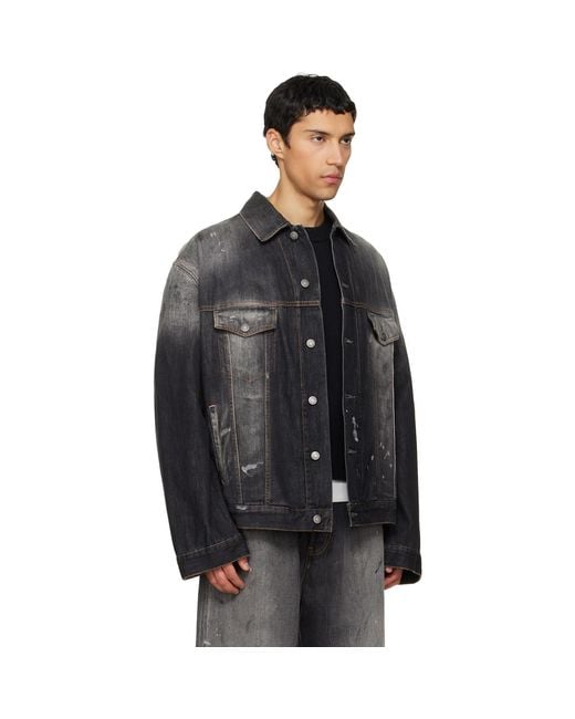 Acne Black Faded Denim Jacket for men