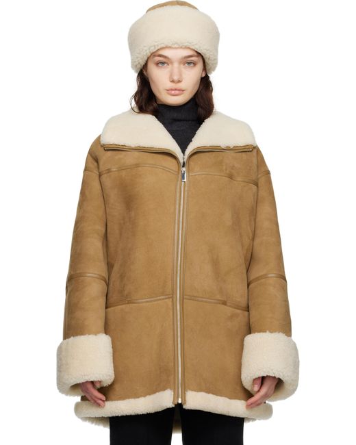 Totême  Natural Tan & Off- Signature Shearling Jacket