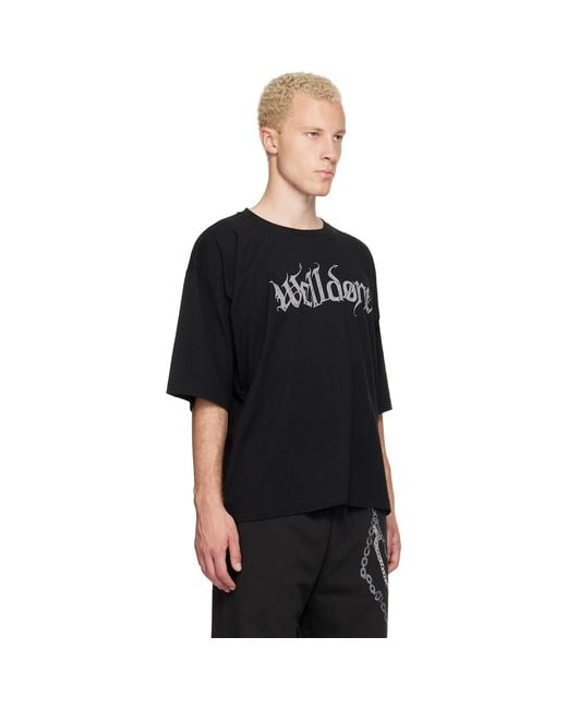 we11done Black Devil Arms Up T-Shirt for men
