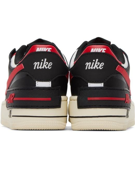 Nike Black & Red Air Force 1 Shadow Sneakers