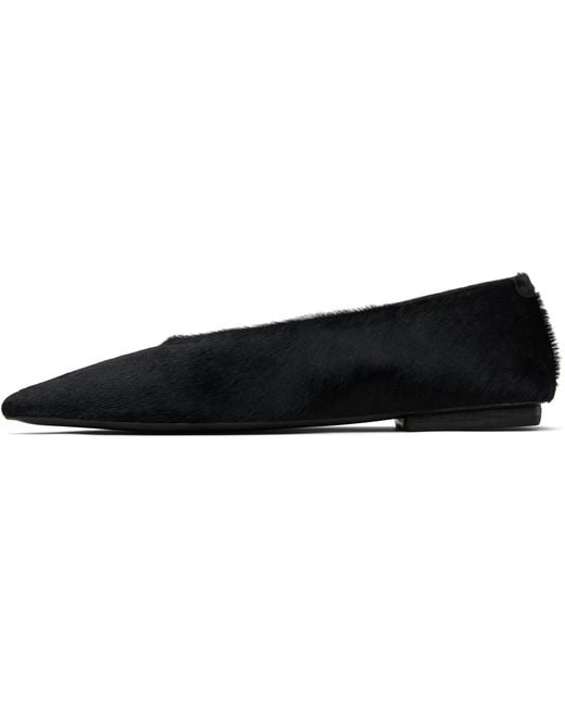 Marsèll Black Ago Short Hair Ballerina Flats