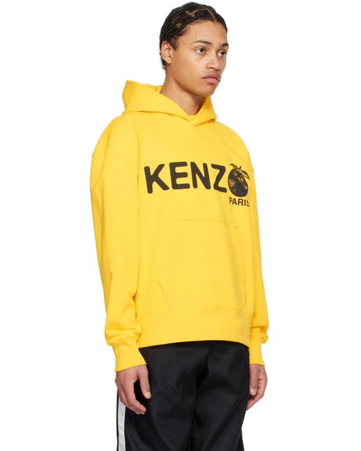 Pull à capuche jaune à images d' KENZO pour homme en coloris Yellow