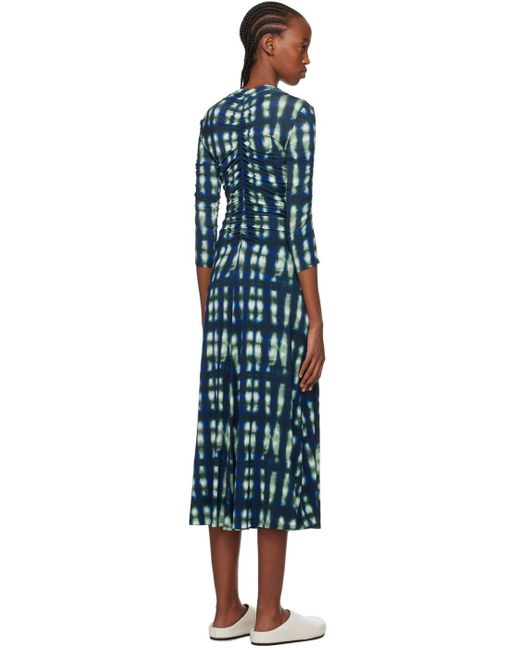 Proenza Schouler Black Blue & Green White Label Maxi Dress