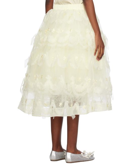 Simone Rocha Natural Off-white Layered Cake Midi Skirt