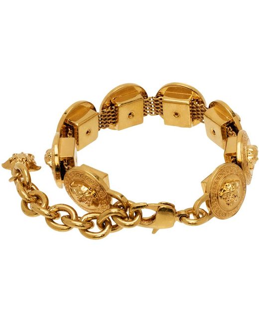 Versace Metallic Gold Tribute Medusa Bracelet