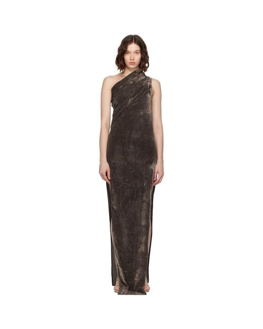 Rick Owens Black Concordians Athena Arrowhead Maxi Dress