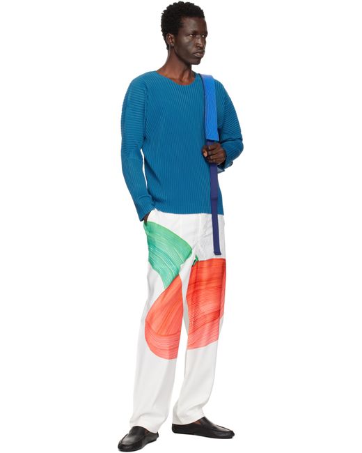 Pantalon Blanc À Motif Imprimé Édition Ronan Bouroullec Homme Plissé Issey Miyake pour homme en coloris Red