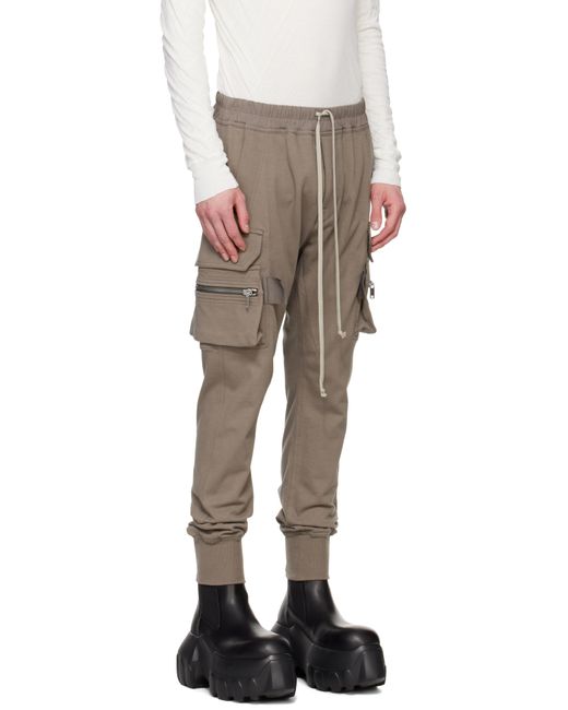 メンズ Rick Owens グレー Hollywood Mastodon Megacargo パンツ Black