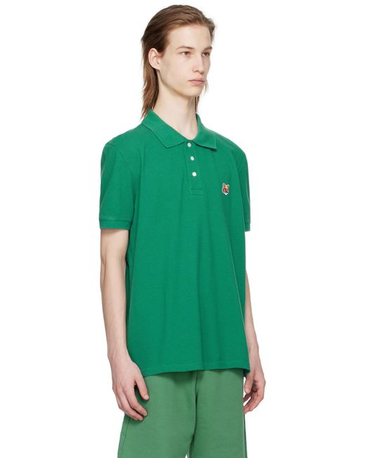 Polo vert à logo de renard Maison Kitsuné pour homme en coloris Green