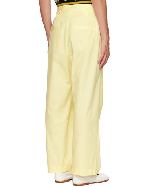 MERYLL ROGGE Yellow Pleated Trousers for men