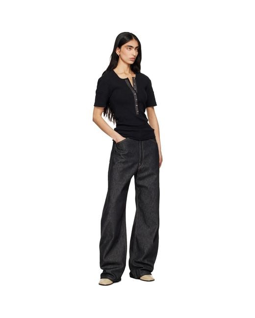 Lemaire Black High Waisted Curved Jeans