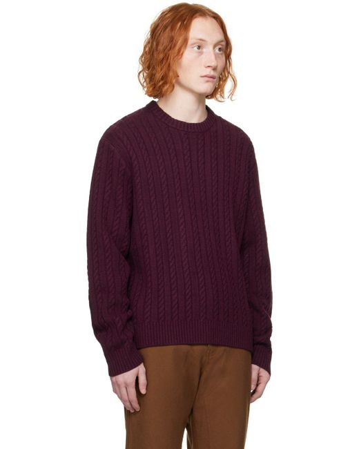 Saturdays NYC Burgundy Nico Sweater in Purple for Men | Lyst