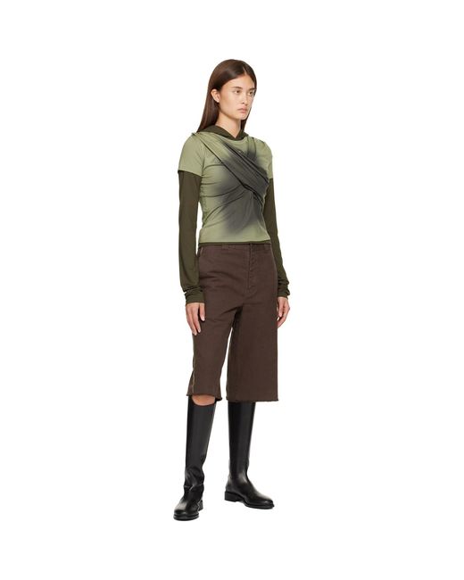 ANDERSSON BELL Multicolor Khaki Gathered Jersey Hoodie & T-Shirt Set