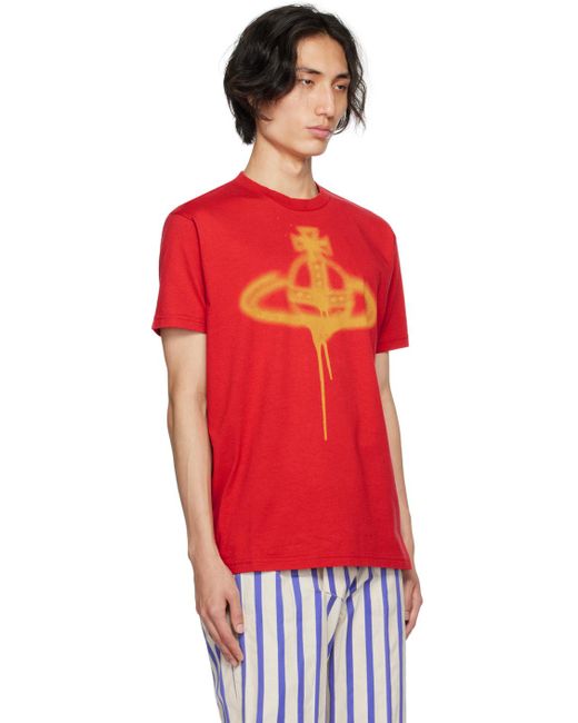 Vivienne Westwood Red Spray Orb T-shirt for men