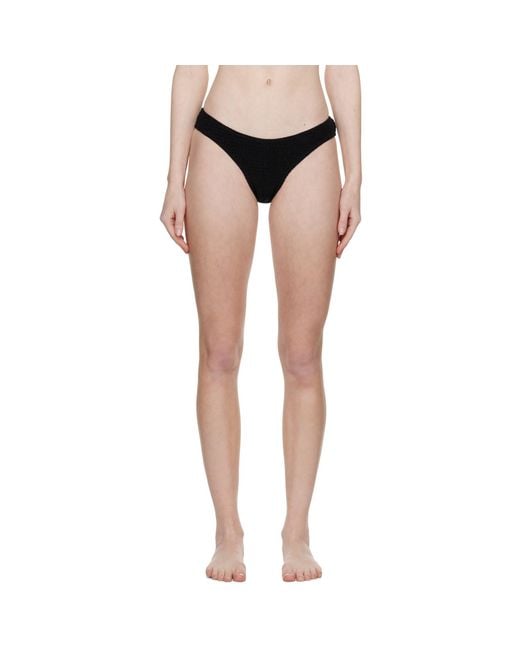 Totême  Toteme Black Smocked Bikini Bottoms