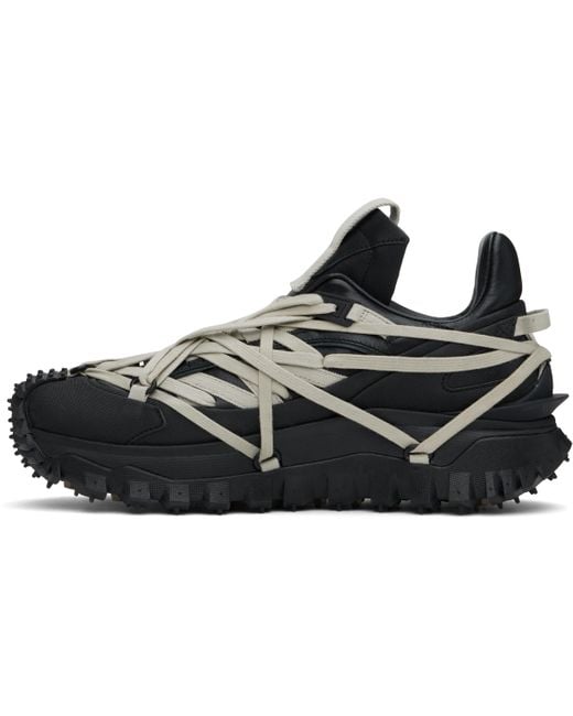 Rick Owens Black Moncler + Trailgrip Megalace Sneakers