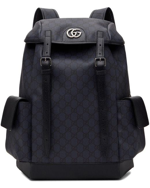 Gucci Black Navy Medium Ophidia gg Backpack for men