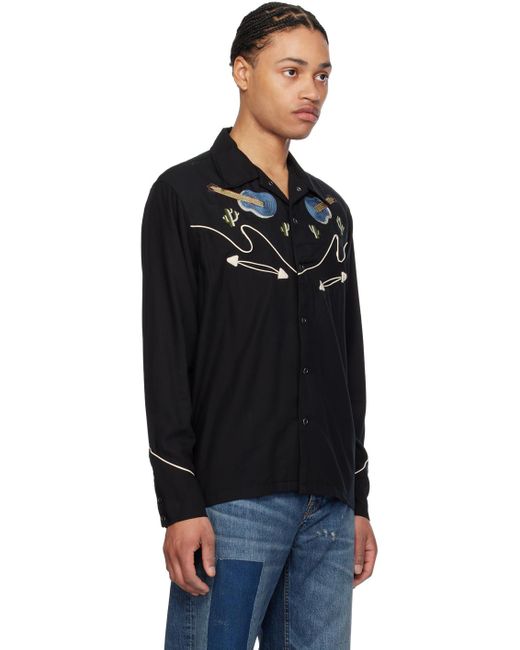 Nudie Jeans Black Gonzo Shirt for men