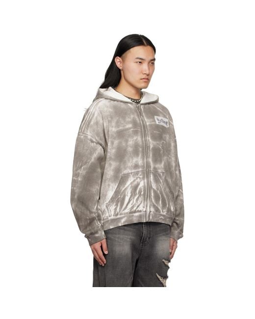 we11done Black Muddy Zip-Up Hoodie for men
