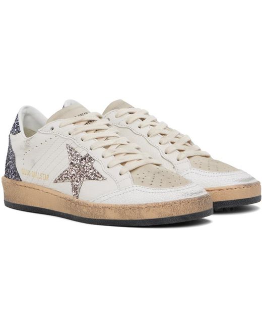 Golden Goose Deluxe Brand Black White & Taupe Ball Star Sneakers